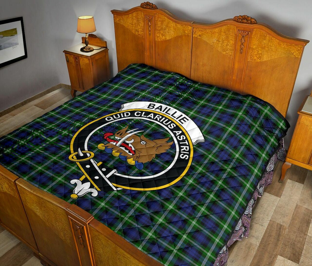 Baillie Modern Tartan Classic Crest Premium Quilt