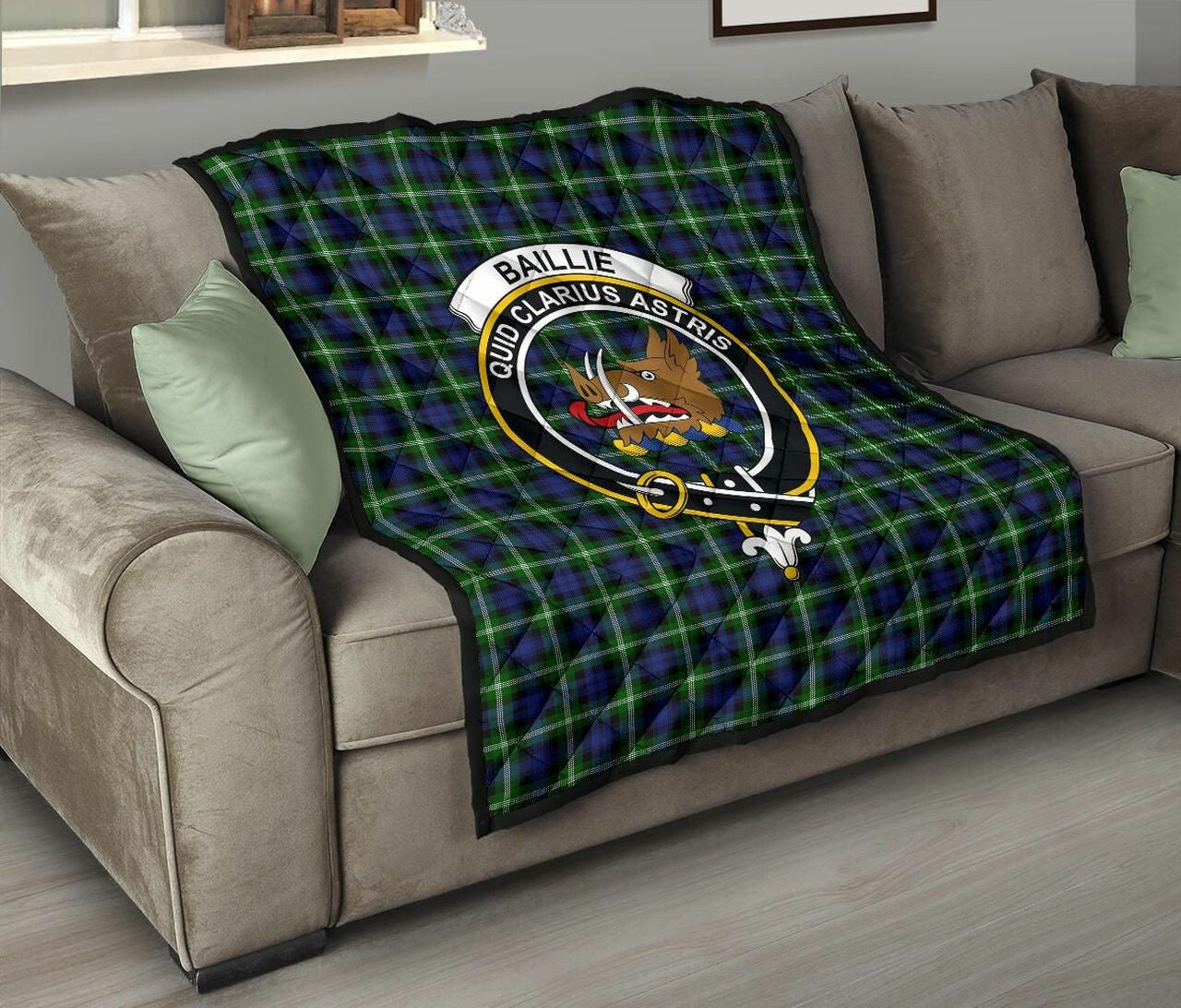 Baillie Modern Tartan Classic Crest Premium Quilt