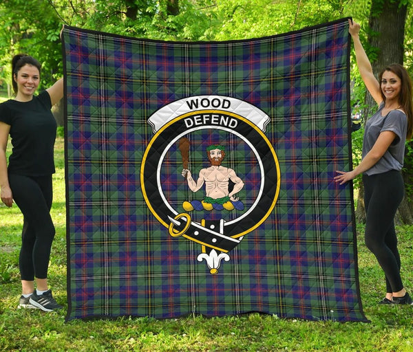 Wood Modern Tartan Classic Crest Premium Quilt