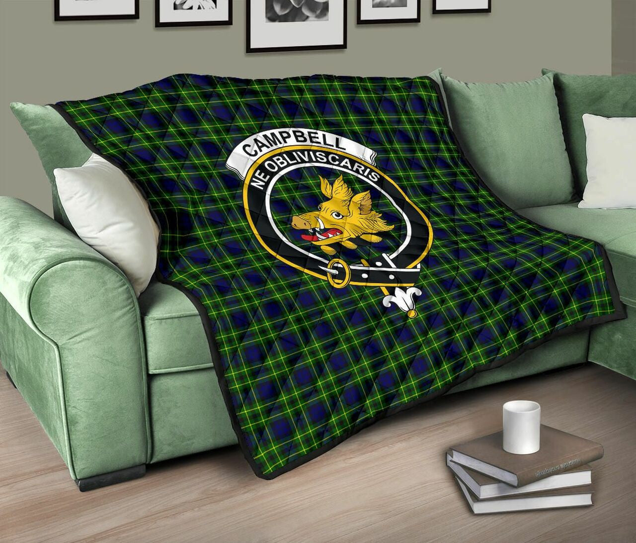 Campbell of Breadalbane Modern Tartan Classic Crest Premium Quilt