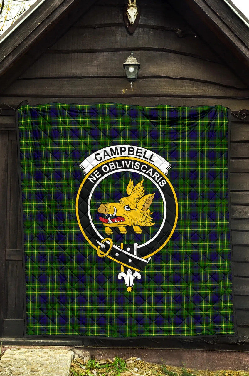 Campbell of Breadalbane Modern Tartan Classic Crest Premium Quilt