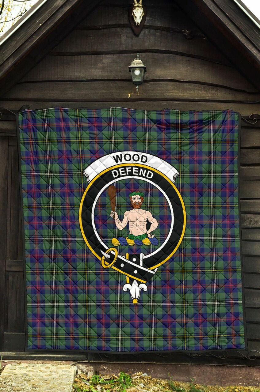 Wood Modern Tartan Classic Crest Premium Quilt