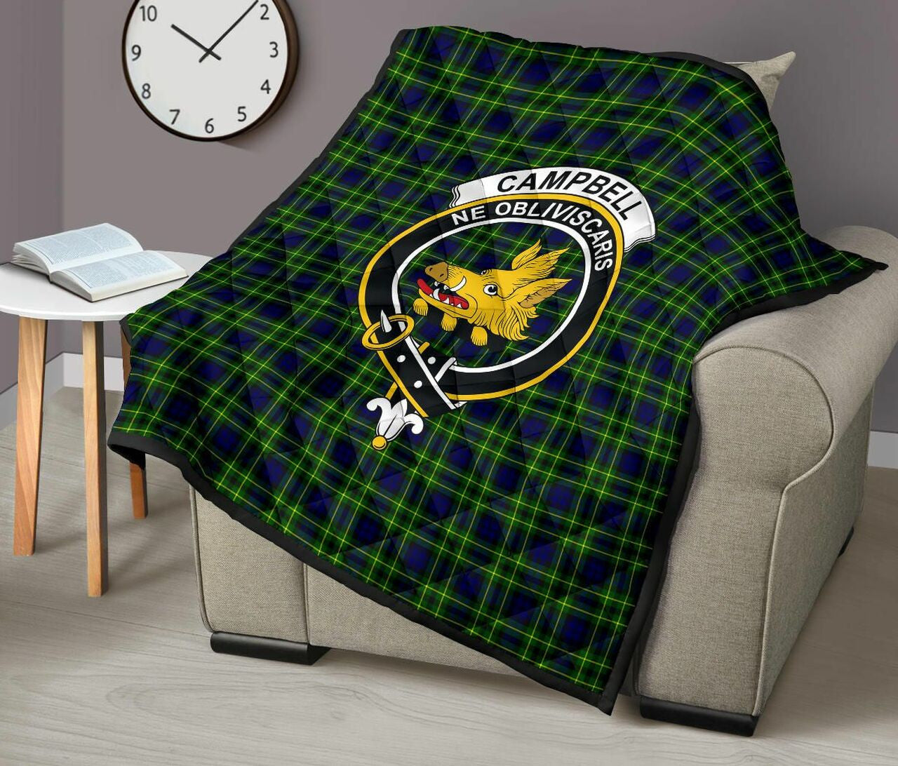 Campbell of Breadalbane Modern Tartan Classic Crest Premium Quilt