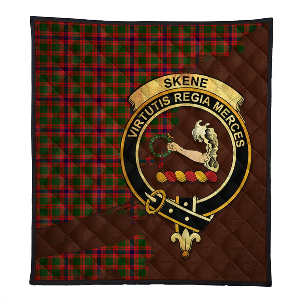 Skene Modern Tartan Crest Premium Quilt Oldest Style