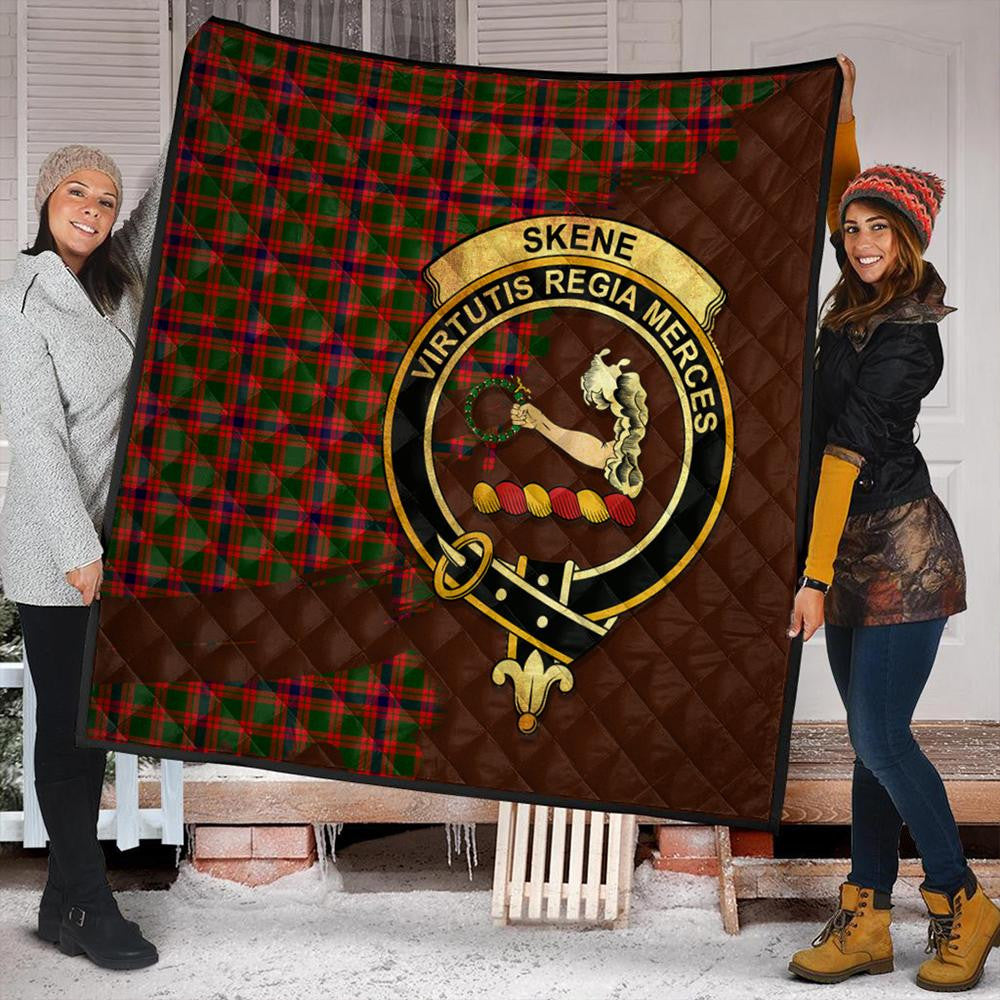 Skene Modern Tartan Crest Premium Quilt Oldest Style