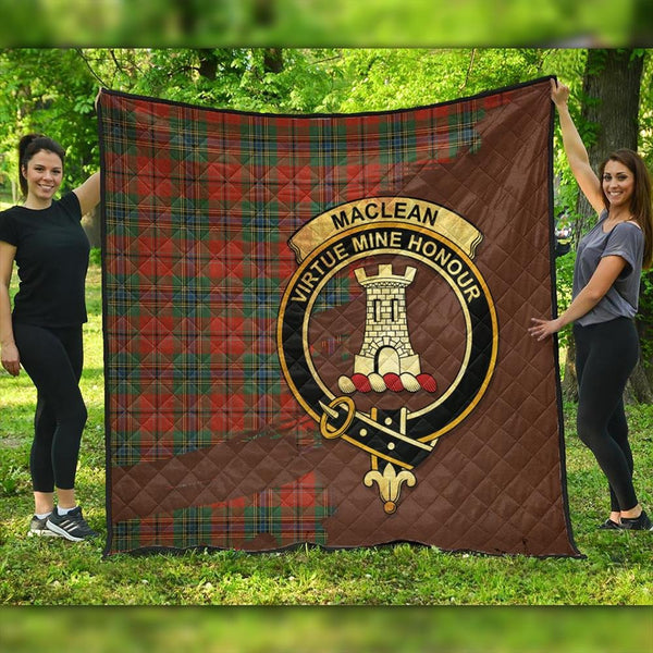 MacLean of Duart Ancient Tartan Crest Premium Quilt Oldest Style