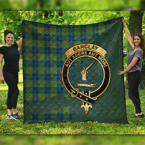 Barclay Hunting Ancient Tartan Crest Premium Quilt Oldest Style