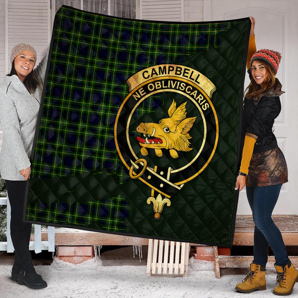 Campbell of Breadalbane Modern Tartan Crest Premium Quilt Oldest Style