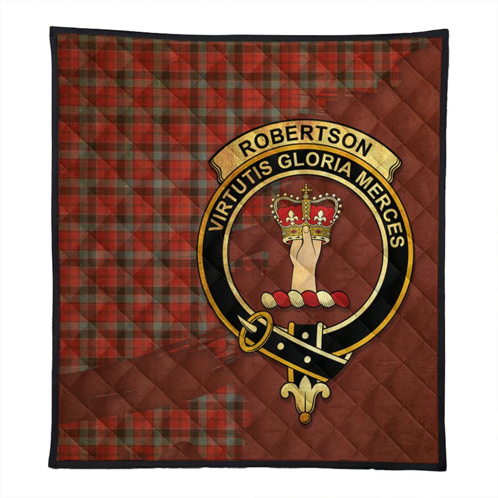 Robertson Weathered Tartan Crest Premium Quilt Oldest Style