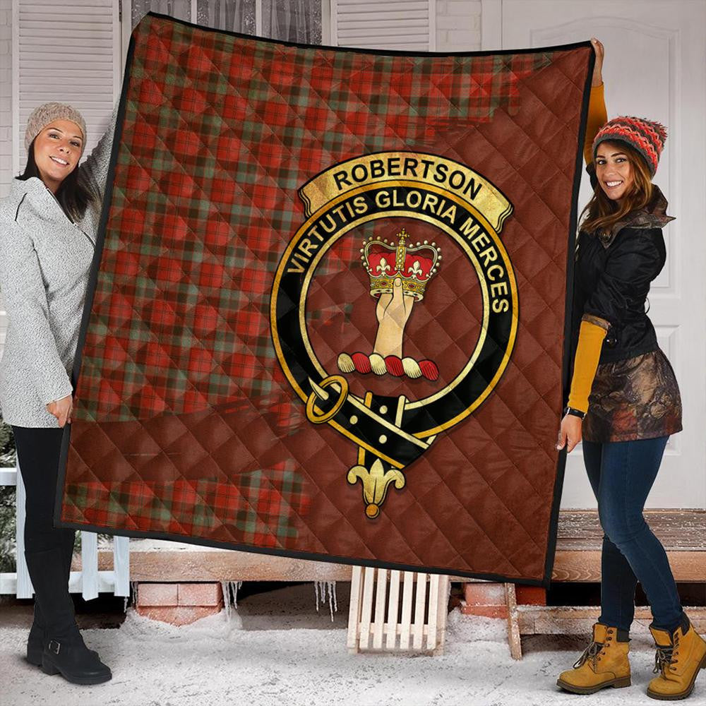 Robertson Weathered Tartan Crest Premium Quilt Oldest Style