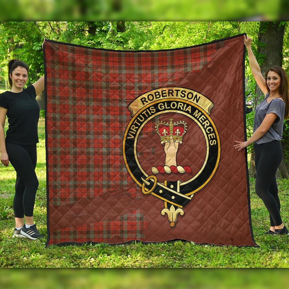 Robertson Weathered Tartan Crest Premium Quilt Oldest Style