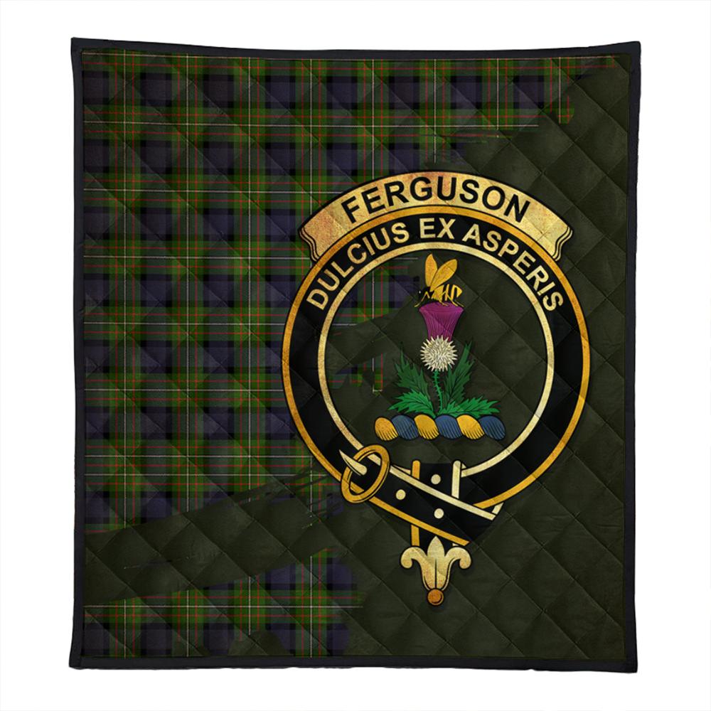 Fergusson Modern Tartan Crest Premium Quilt Oldest Style