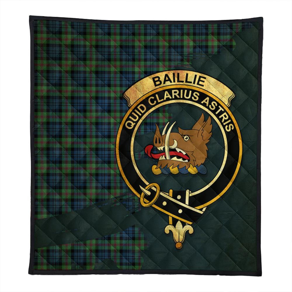 Baillie Ancient Tartan Crest Premium Quilt Oldest Style