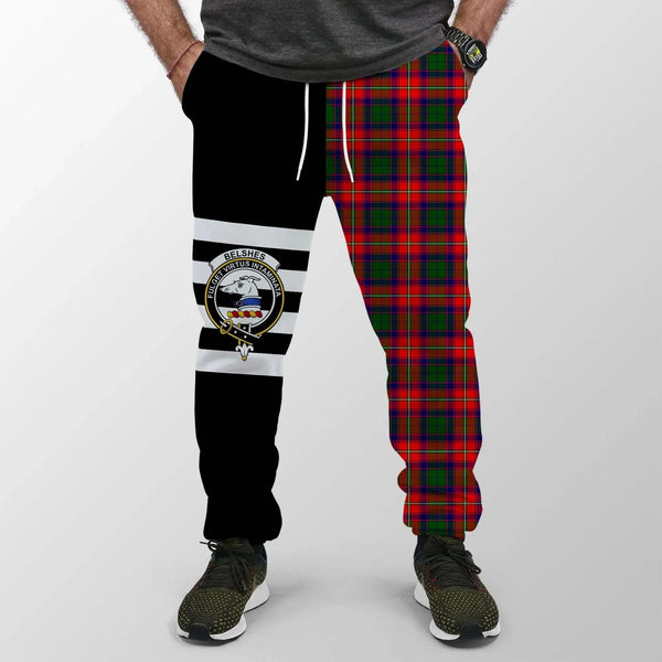 Belshes Tartan Sweatpant Badge Mix Half Style