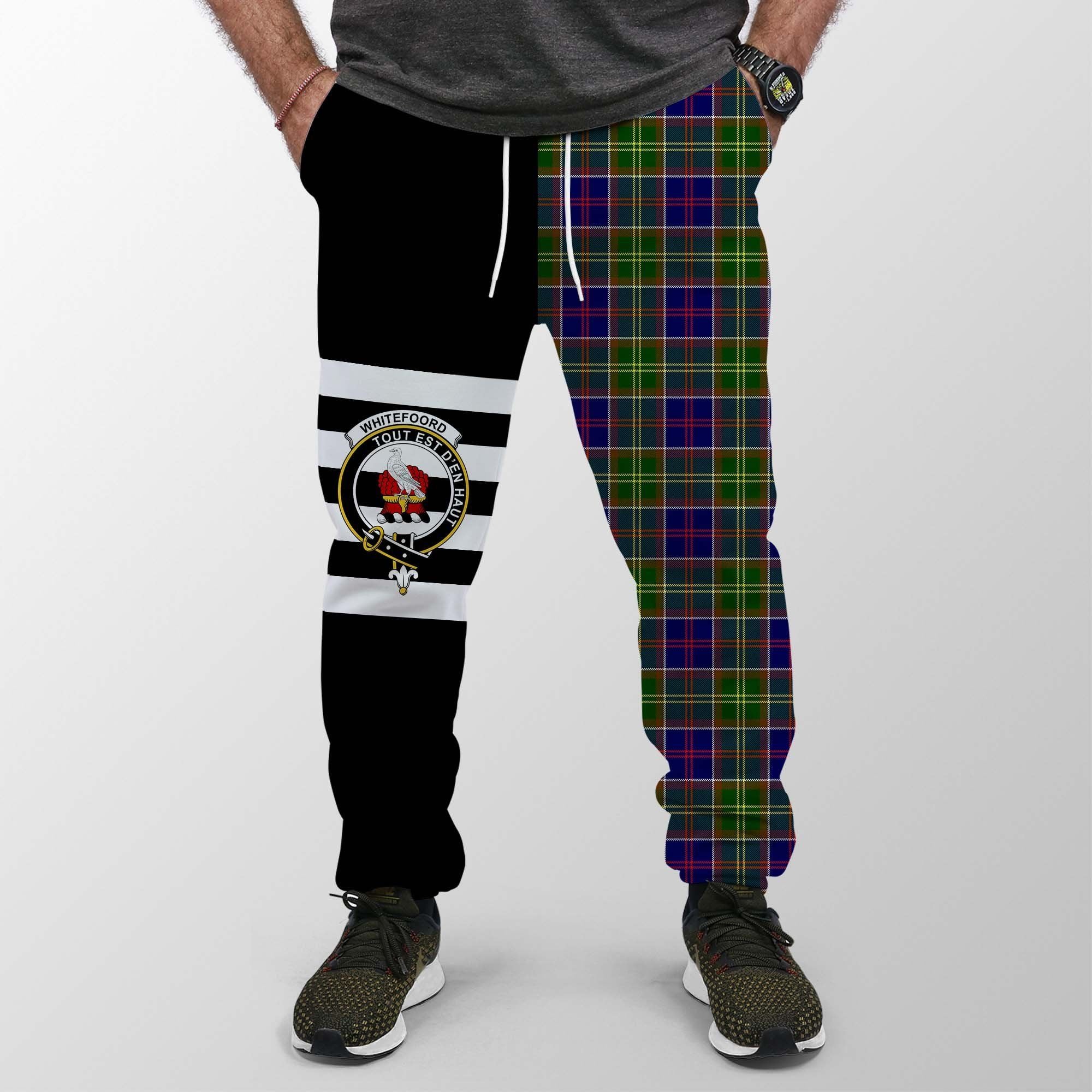 Whiteford Tartan Sweatpant Badge Mix Half Style