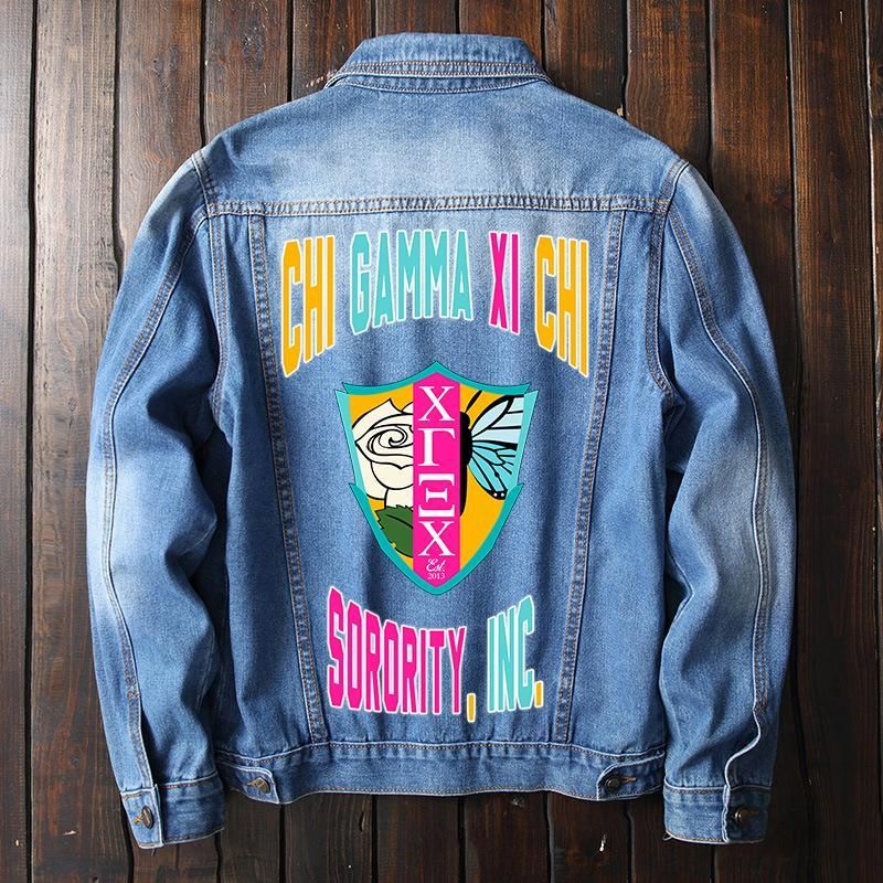 Jacket - Chi Gamma Xi Chi Denim Jacket - Shield