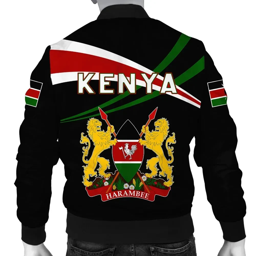 Kenya Map Bomber Jacket - Aim Style