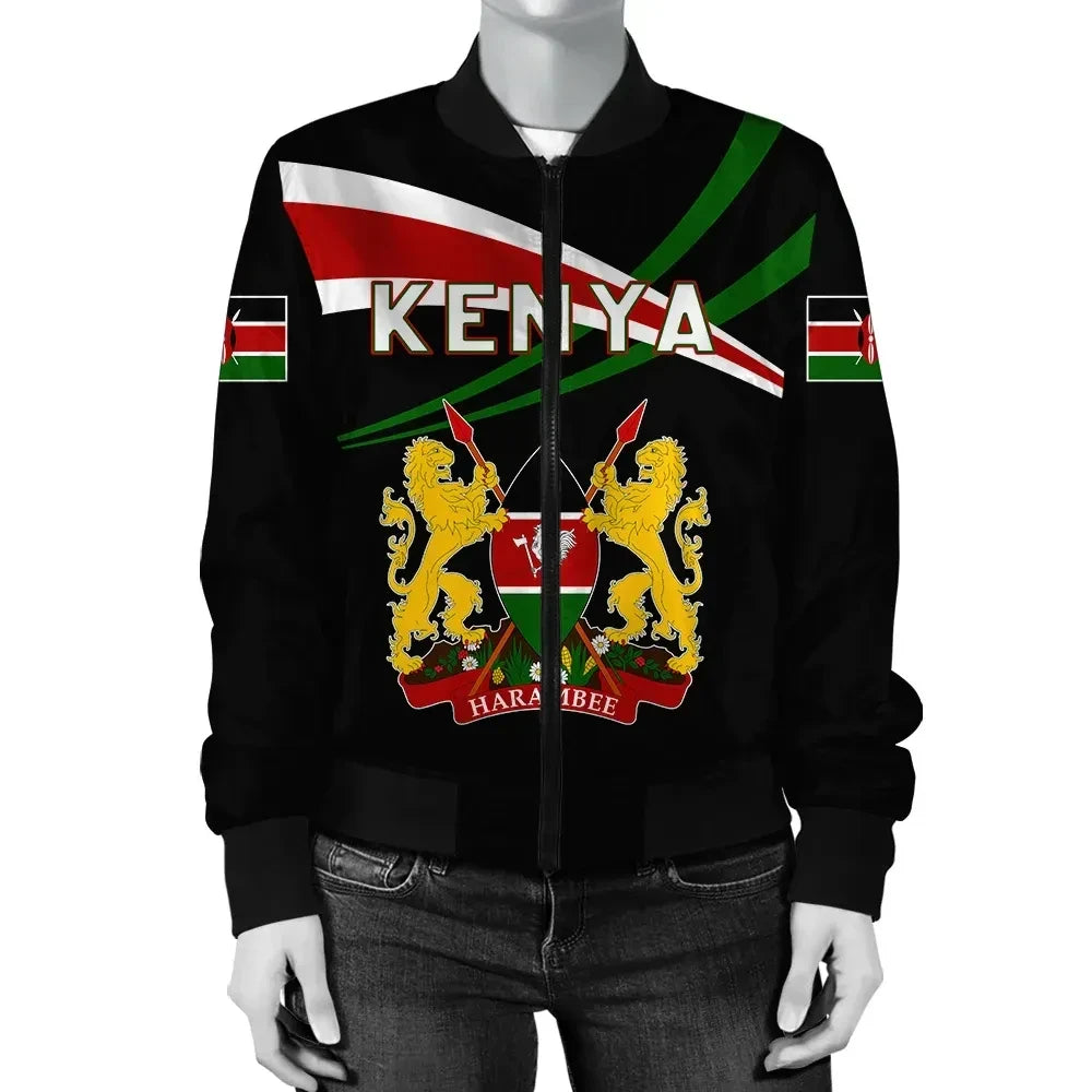 Kenya Map Bomber Jacket - Aim Style