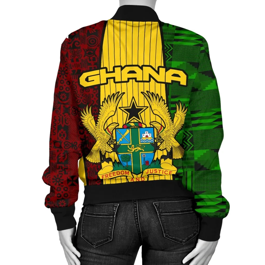 Ghana Coat Of Arms Women's Bomber Jacket