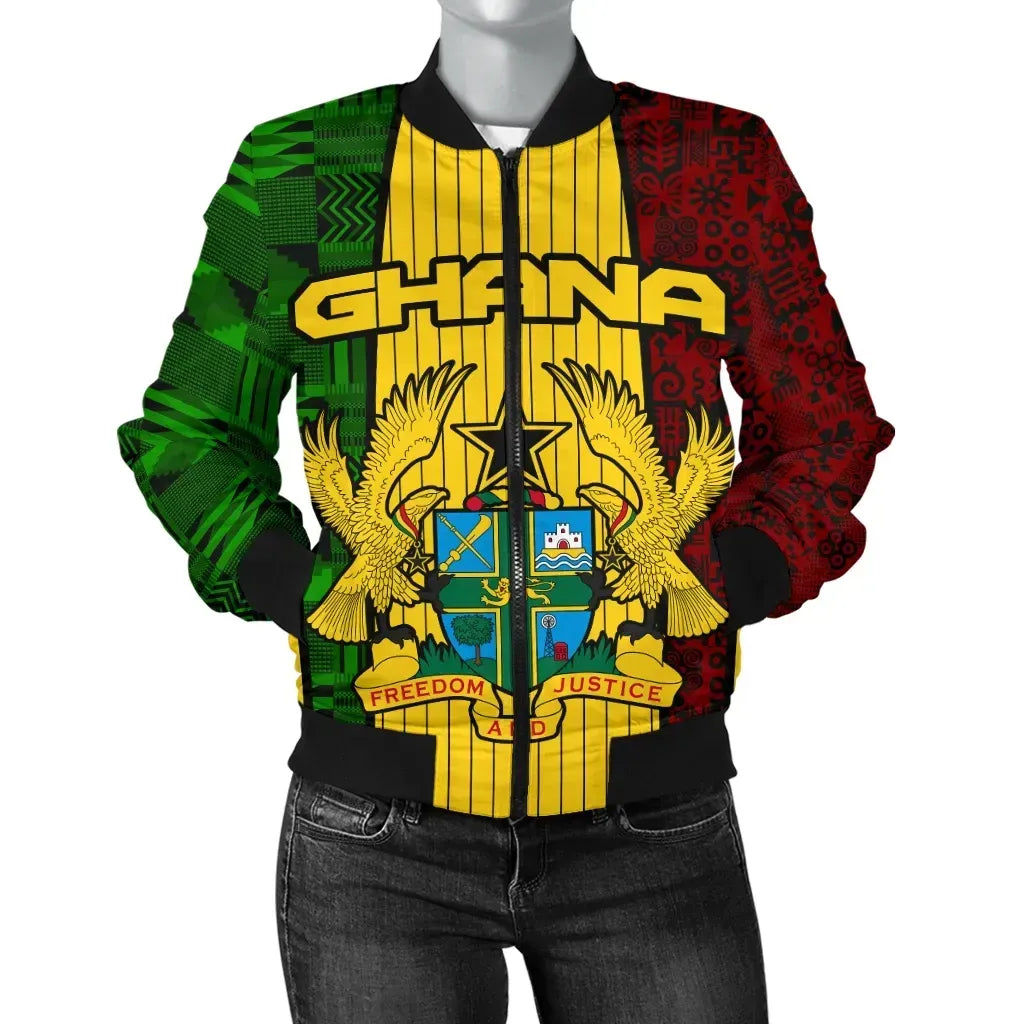 Ghana Coat Of Arms Women's Bomber Jacket