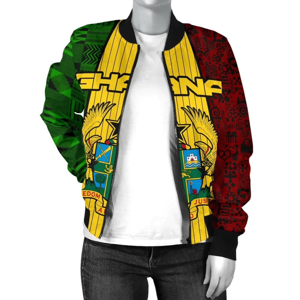 Ghana Coat Of Arms Women's Bomber Jacket