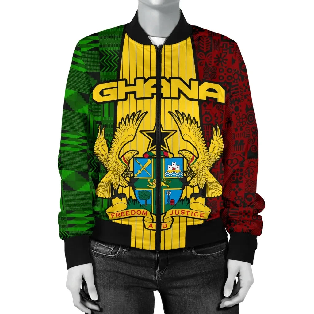 Ghana Coat Of Arms Women's Bomber Jacket