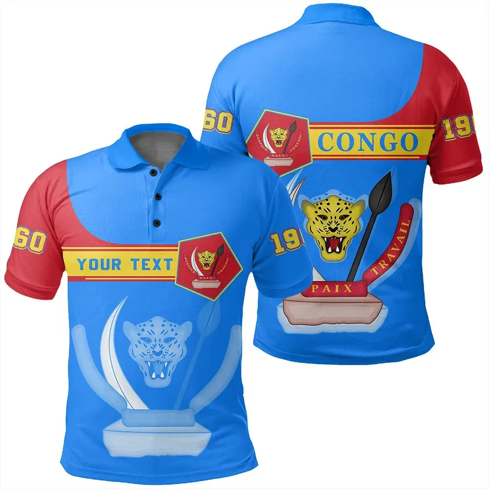 Custom Democratic Republic of the Congo Polo Shirt Pentagon Style