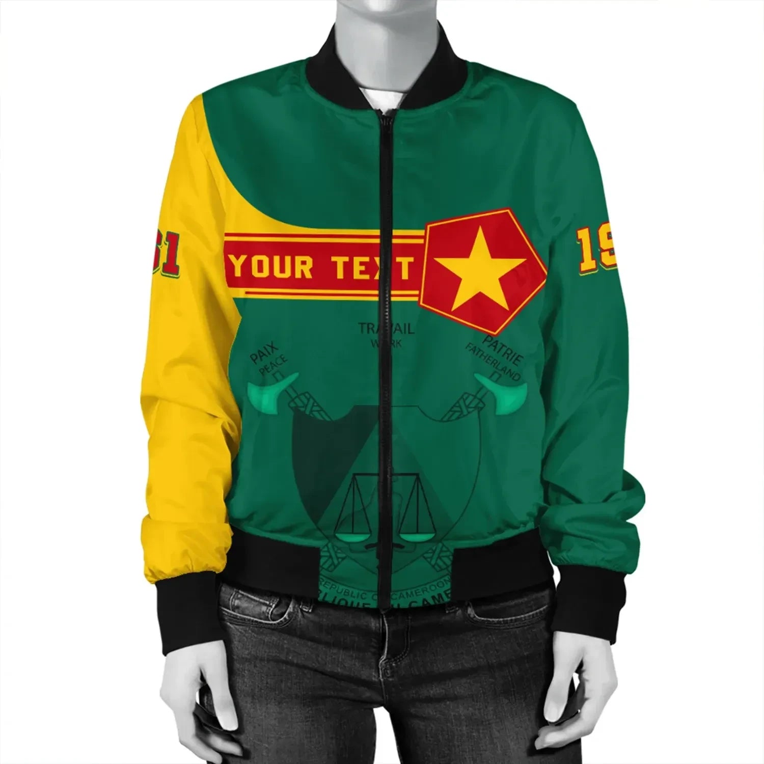 Custom Cameroon Bomber Jacket Pentagon Style