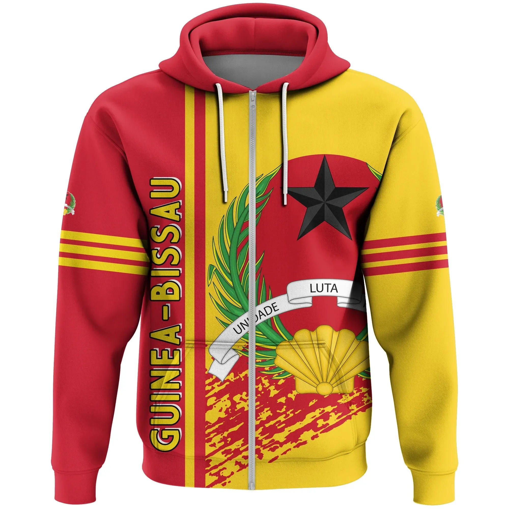 Guinea-Bissau Quarter Style Zip Hoodie