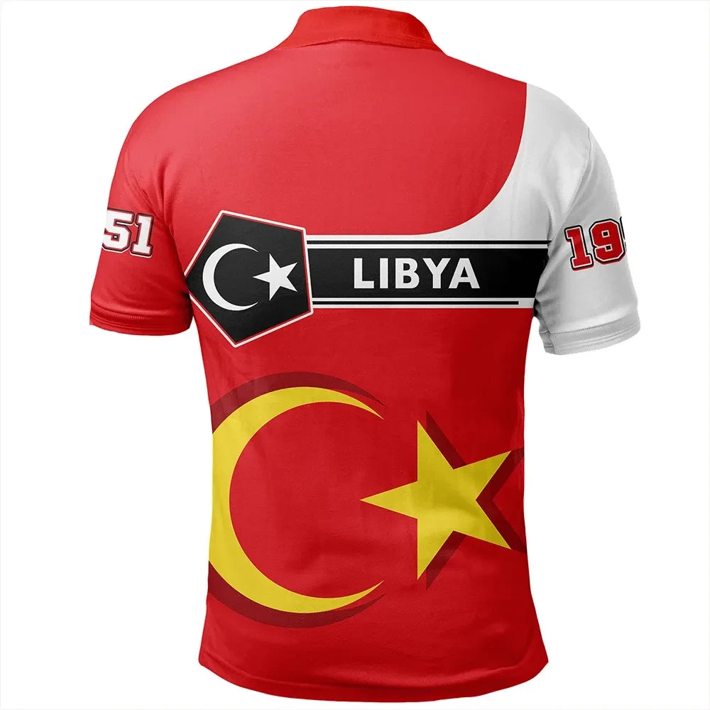 Custom Libya Polo Shirt Pentagon Style