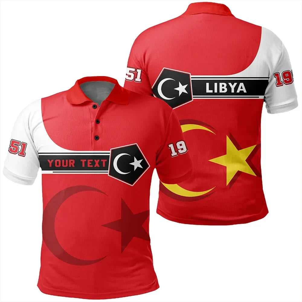 Custom Libya Polo Shirt Pentagon Style