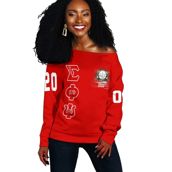 Sweatshirt - Sigma Phi Psi Style Offshoulder J09