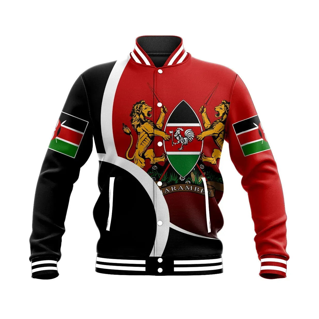 Africa Jacket - Kenya Half Circle Baseball Jacket9