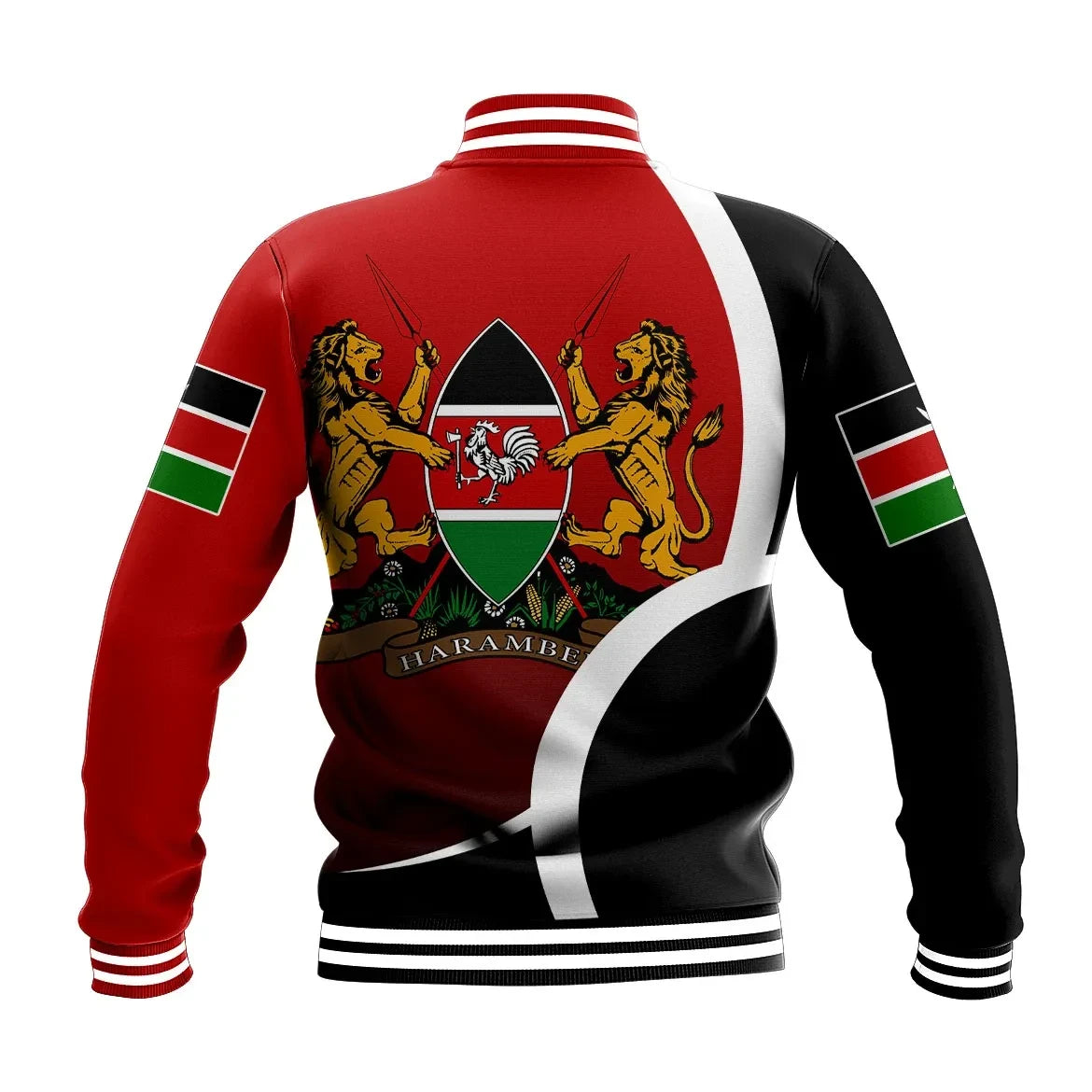 Africa Jacket - Kenya Half Circle Baseball Jacket9