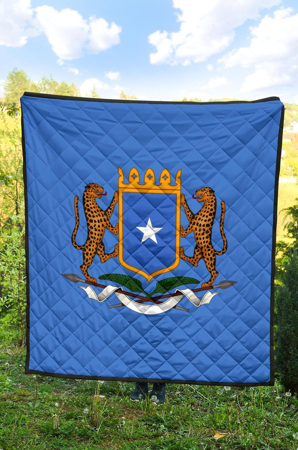 Somalia Coat Of Arms Flag Premium Quilt