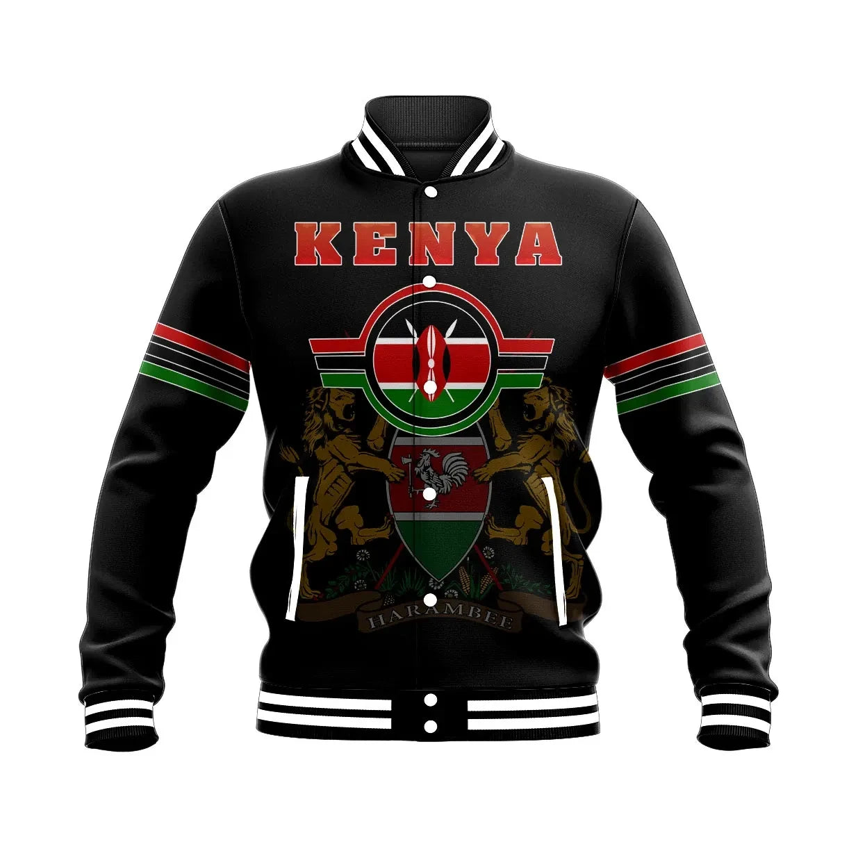 Africa Jacket - Kenya Grunge Baseball Jacket9