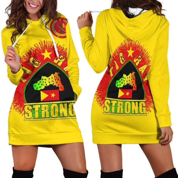 Tigray Strong Yellow Hoodie Dress