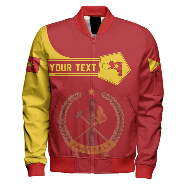 Personalized Tigray Simple Style Sleeve Zip Bomber Jacket