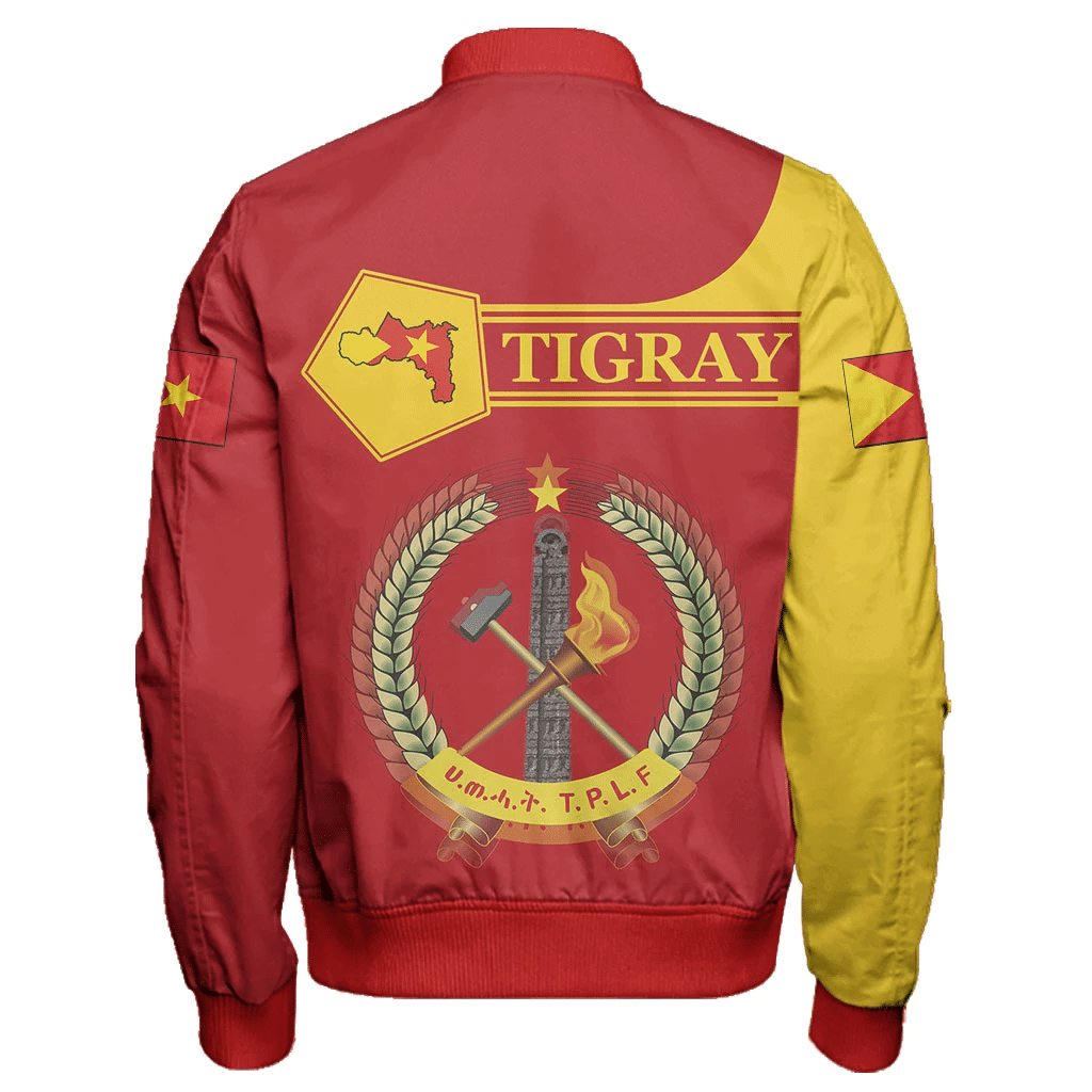 Personalized Tigray Simple Style Sleeve Zip Bomber Jacket