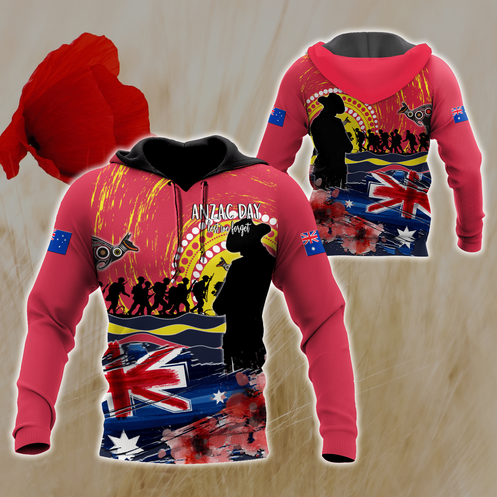 Anzac Day Hoodie - Australian Aboriginal Hoodie