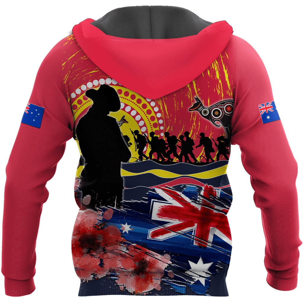 Anzac Day Hoodie - Australian Aboriginal Hoodie