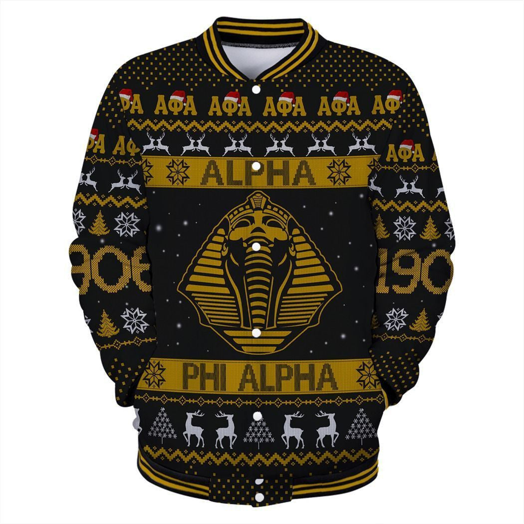 Fraternity Jacket - Merry Christmas Alpha Phi Alpha 1906 Frat Baseball Jacket