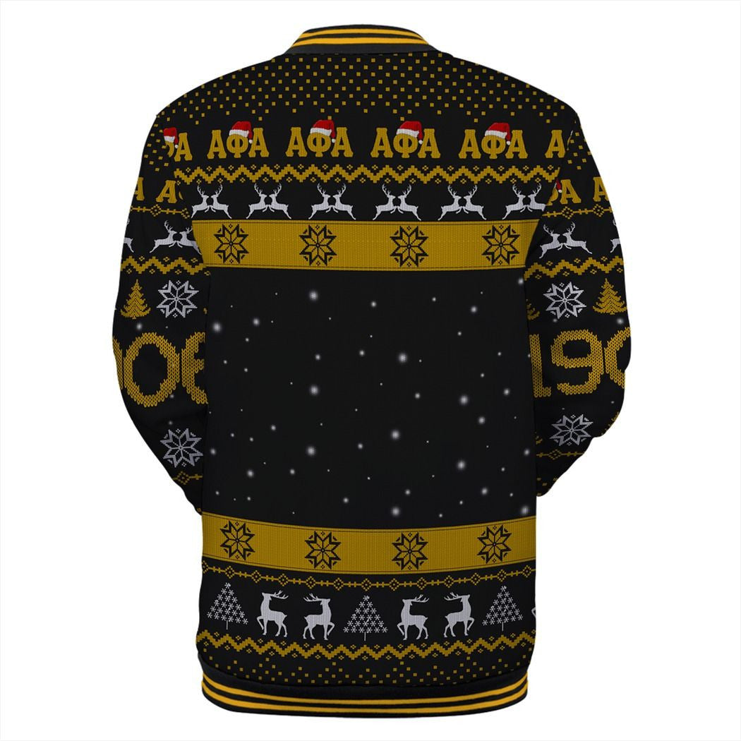 Fraternity Jacket - Merry Christmas Alpha Phi Alpha 1906 Frat Baseball Jacket