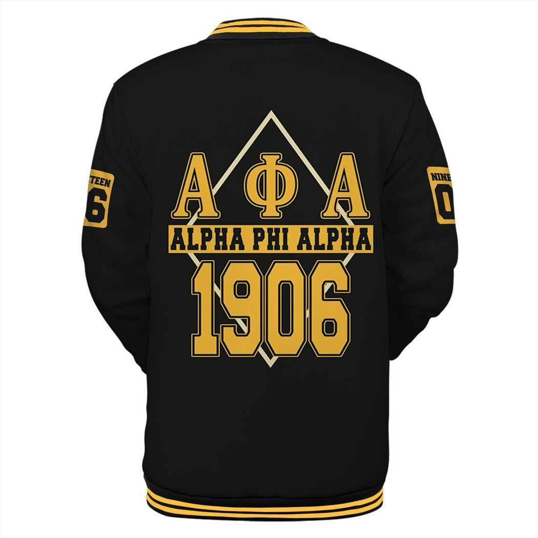 Fraternity Jacket - Alpha Phi Alpha Diamond Greek Letter Baseball Jacket