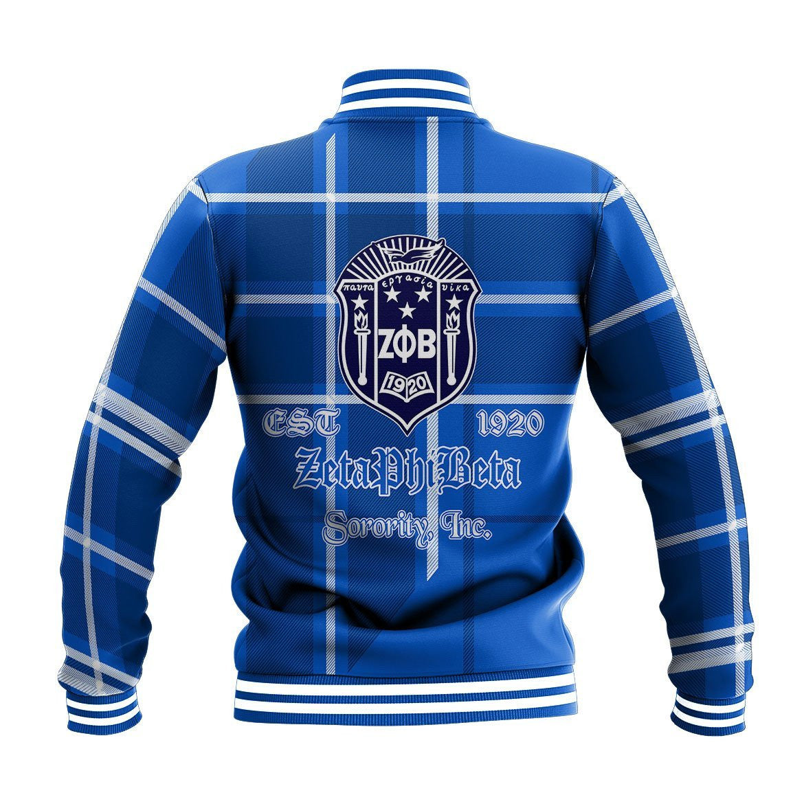 Sorority Jacket - Zeta Phi Beta Burberr Style Baseball Jacket