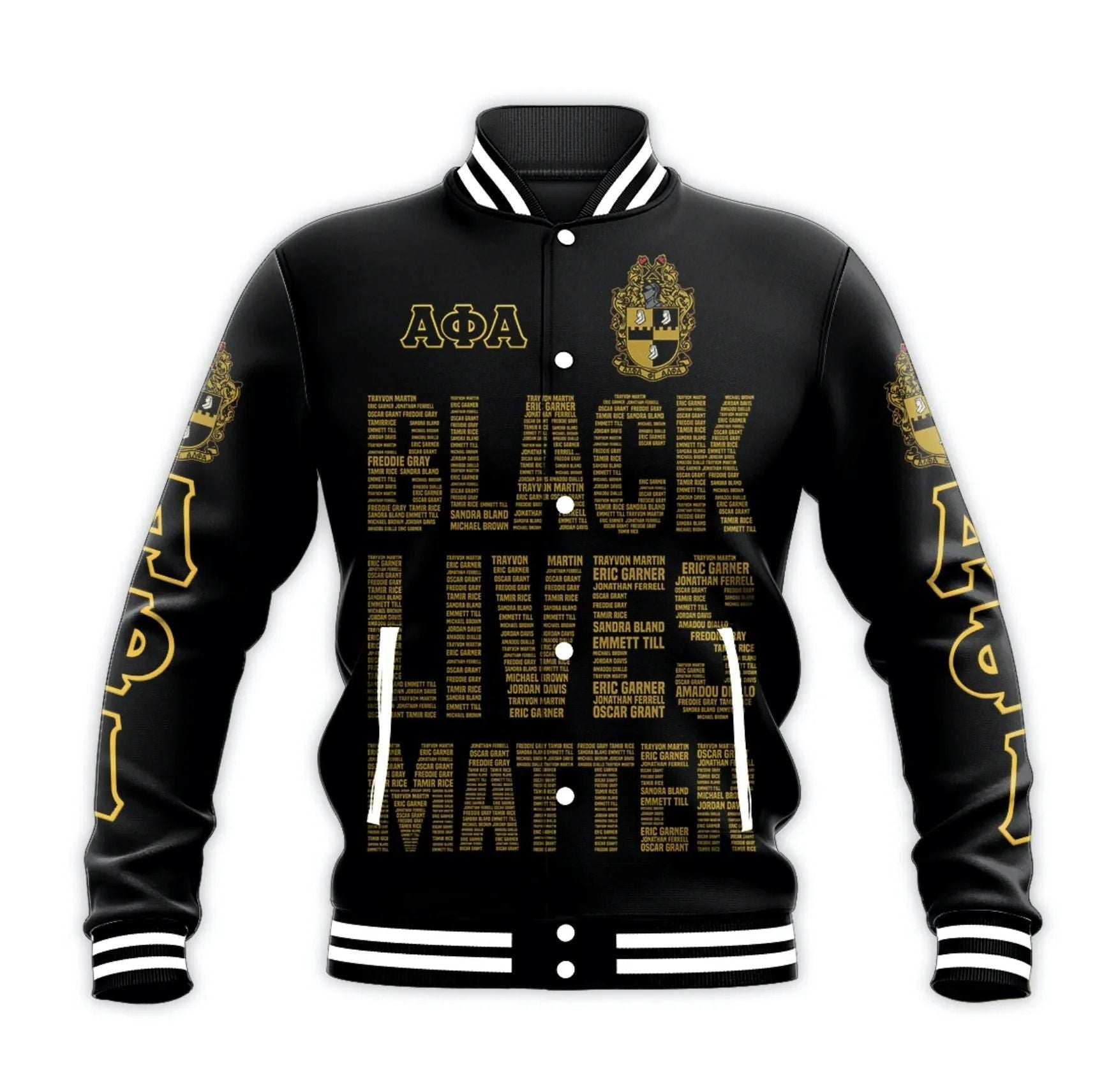 Fraternity Jacket - Alpha Phi Alpha Fraternity Black Lives Matter Baseball Jacket