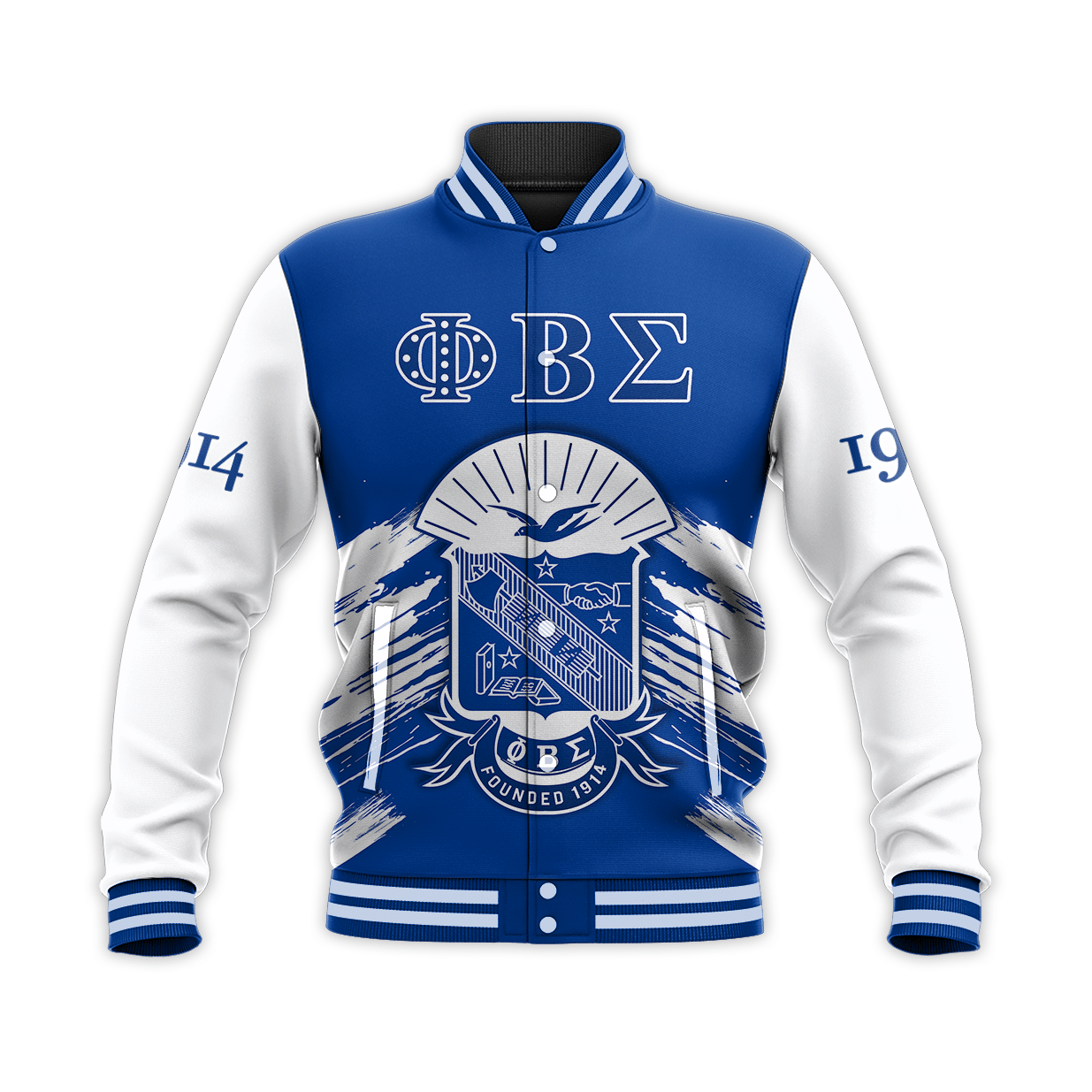 Fraternity Jacket - Phi Beta Sigma Baseball Jacket Blue GOMAB