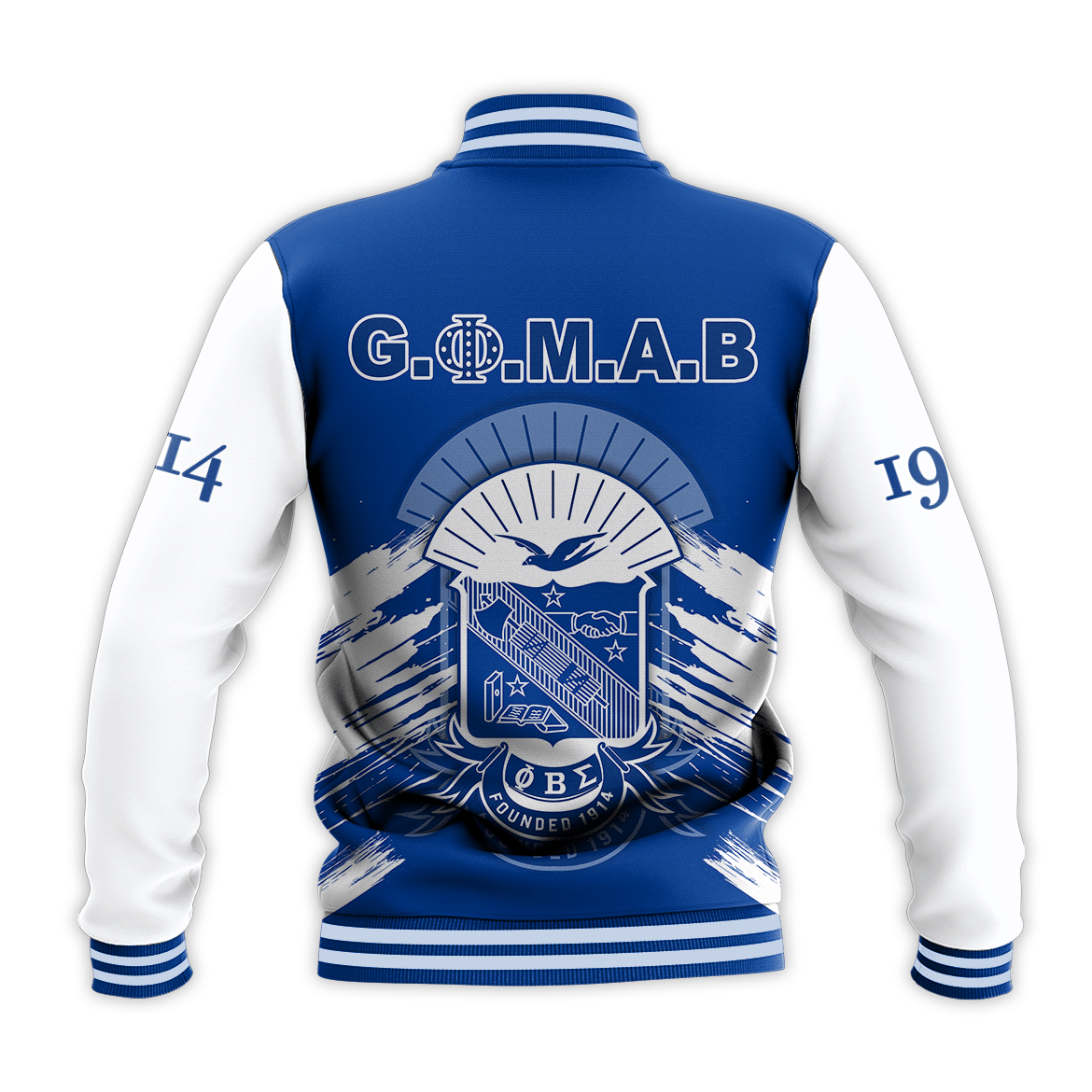 Fraternity Jacket - Phi Beta Sigma Baseball Jacket Blue GOMAB
