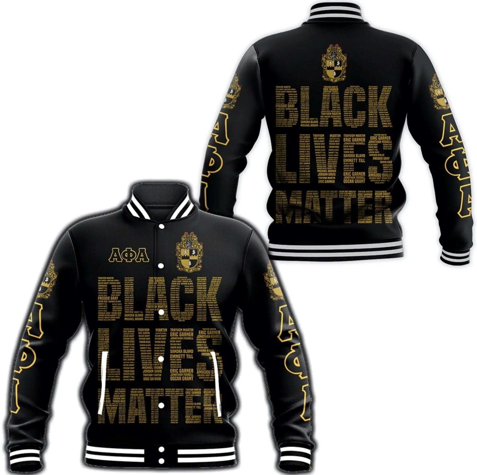 Fraternity Jacket - Alpha Phi Alpha Fraternity Black Lives Matter Baseball Jacket