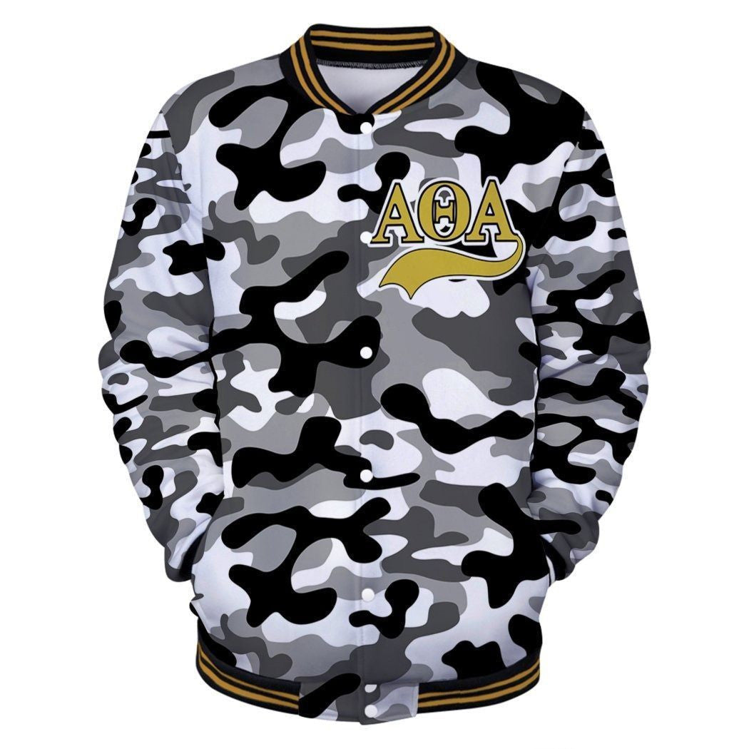 Fraternity Jacket - Camouflage Alpha Phi Alpha Sphinx 1906 Baseball Jacket